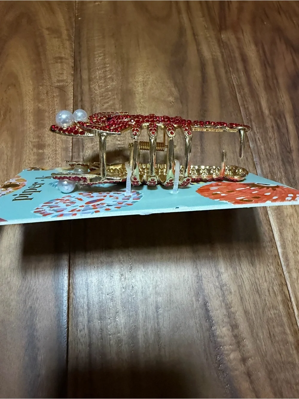 🦞Piper k Red Lobster Embellished Hair Clip